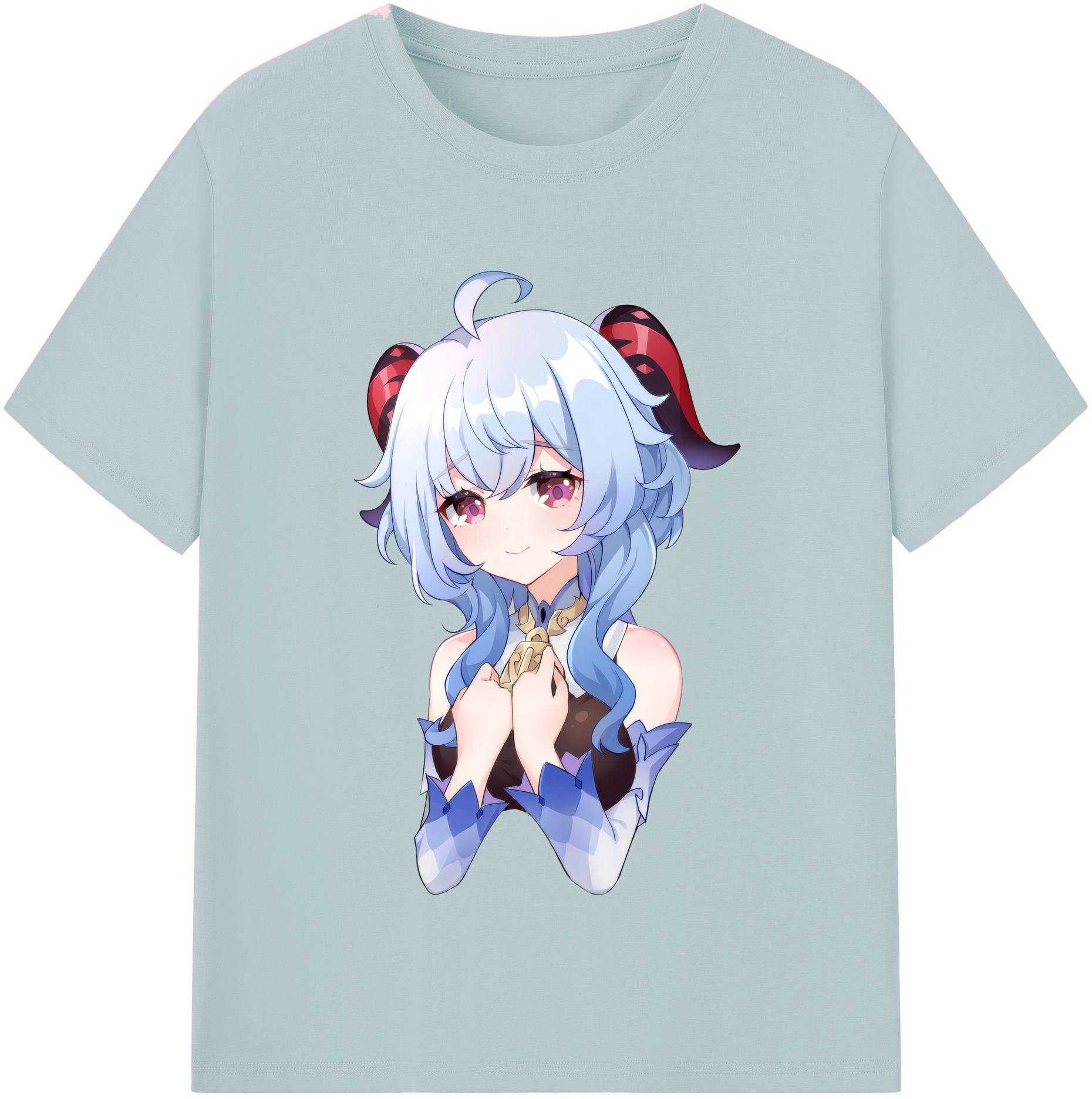 げんし神 甘雨 かんう genshin Ganyu 綿100％半袖Tシャツ（フロントプリント）